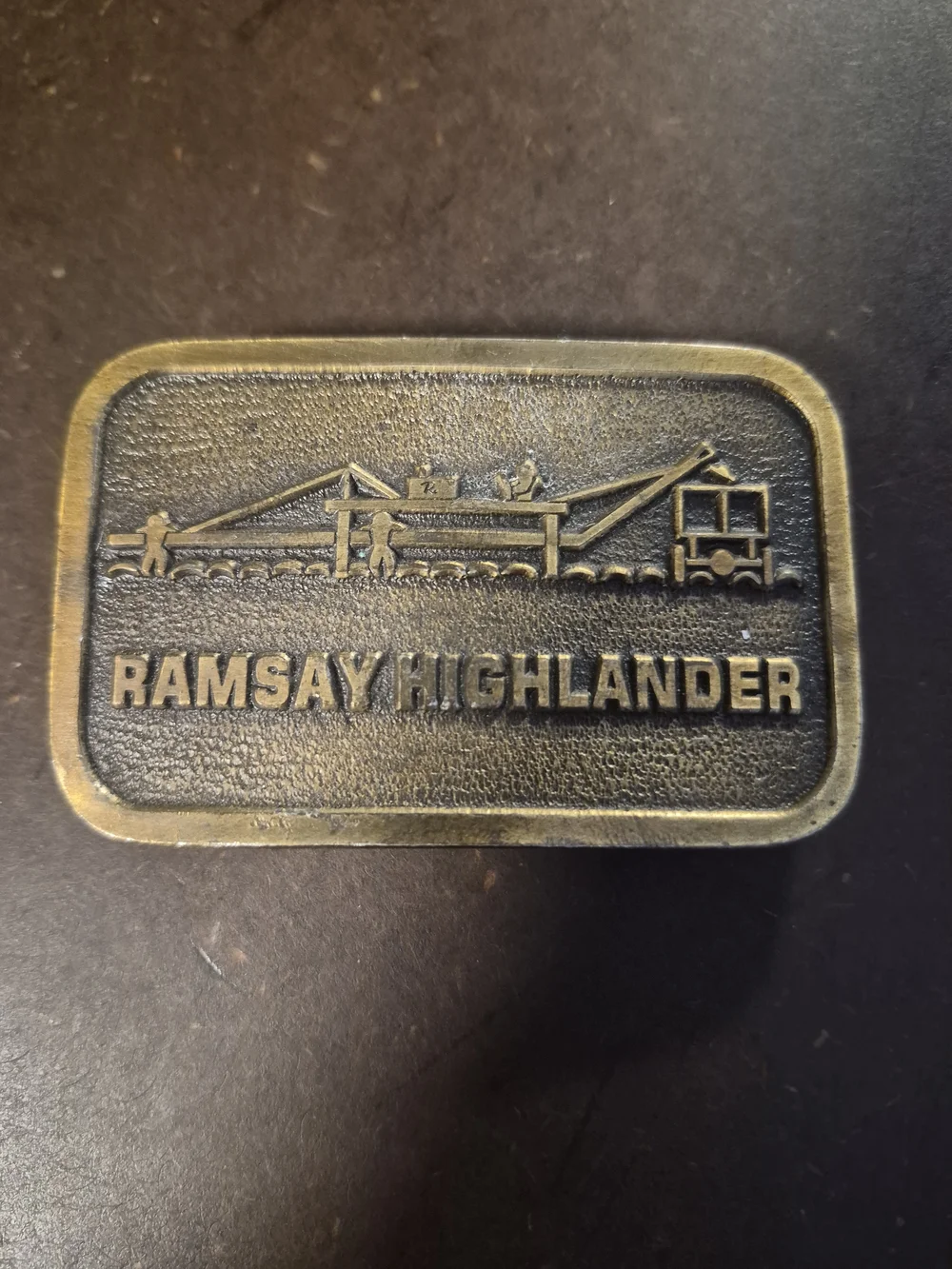 Vintage Ramsay Highlander Agricultural Machinery Solid Brass Belt Buckle 1227